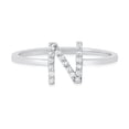 thumbnail image 2 of Dazzlingrock Collection 0.10 CT Round White Diamond Ladies Uppercase 'N' Alphabet Initial Ring in 10K White Gold, Size 6.5, 2 of 5