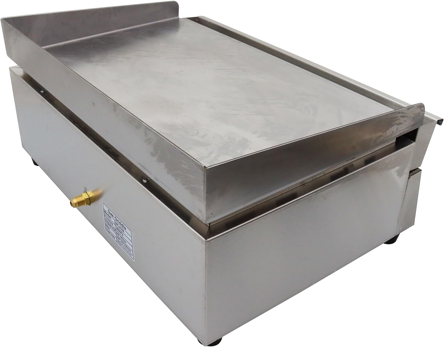 EQCOTWEA LPG Gas Grill Countertop Flat Griddle Hot Plate BBQ 2 Burner for Commercial Restaurant Kitchen Camp Stainless Steel