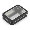 thumbnail image 2 of Advancent Almacenamiento de tarjetas de juego de lata de Metal, caja transparente, organizador, caja de hojalata vacía, pendientes, Almacenamiento y organización del hogar Ventana negra 107*73*25mm, 2 of 6