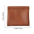 thumbnail image 3 of Artificial Leather Cosmetic Bag – Waterproof Makeup Pouch | Auto-Closing, Portable, Zipper-Free Design | Polyurethane, Brown | 4.3x4.3 in or 7.1x5.5 in, 3 of 6