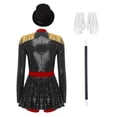 thumbnail image 4 of Linjinx Women Sequin Lion Tamer Outfit Fringed Bodysuit And Accessories Set Black S, 4 of 7