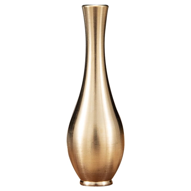 Mini jarrón de cobre, jarrón de flores artificiales, plantas hidropónicas, artesanías, mini dorado A