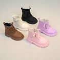 thumbnail image 4 of CAIVO Stylish Girls Boots Soft Sole Short Ankle Boots Kids Winter Girls Solid Color Everyday Stylish Child Shoes, 4 of 5