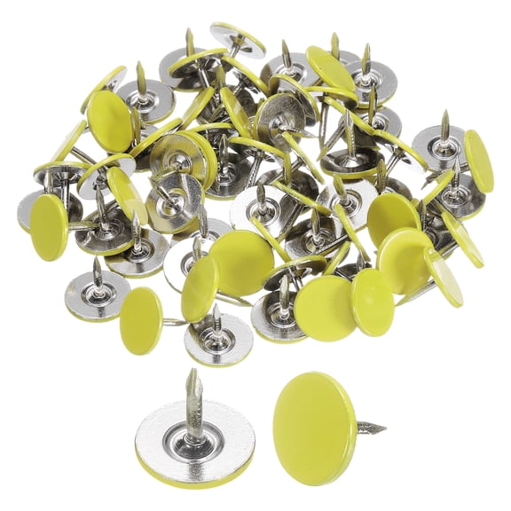 200Pack Push Pins, 11mmx10mm Round Flat Head Decorative Thumb Tacks, Light Yellow