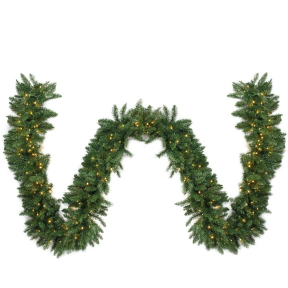 25' x 20" Pre-Lit Buffalo Fir Commercial Artficial Christmas Garland - Warm White LED Lights