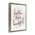 thumbnail image 4 of Stupell Industries Hello There Beautiful Beauty & Fashion Painting Brown Floater Framed Art Print Wall Art, 17 x 21, 4 of 10