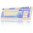 thumbnail image 1 of AULA 99 Key Keyboard, Tri-Mode Bluetooth/2.4GHz/USB-C Cute Creamy Gaming Keyboard with Number Pad RGB Backlit, Media Knob Custom Mechanical Feel Computer Keyboards for M, 1 of 7