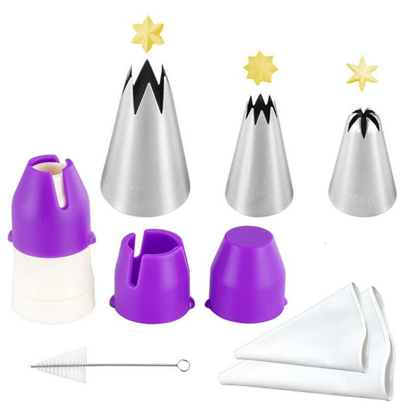 YongCo 9 pieces Nozzles Stainless Steel Icing Piping Nozzles Tips Pastry Tips For Fondant Cake Baking Decorating