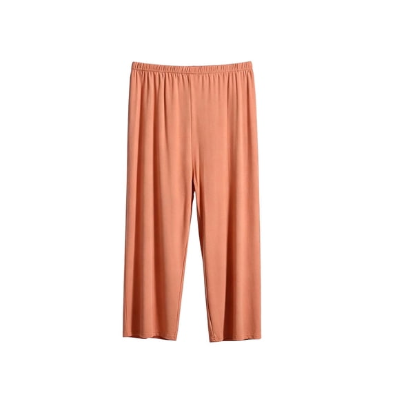 StSilkitty Pajama Capri Pants for Women Elastic Waist Lounge Sleepwear Capris Lightweight Comfy Sleepwear Cropped Pants