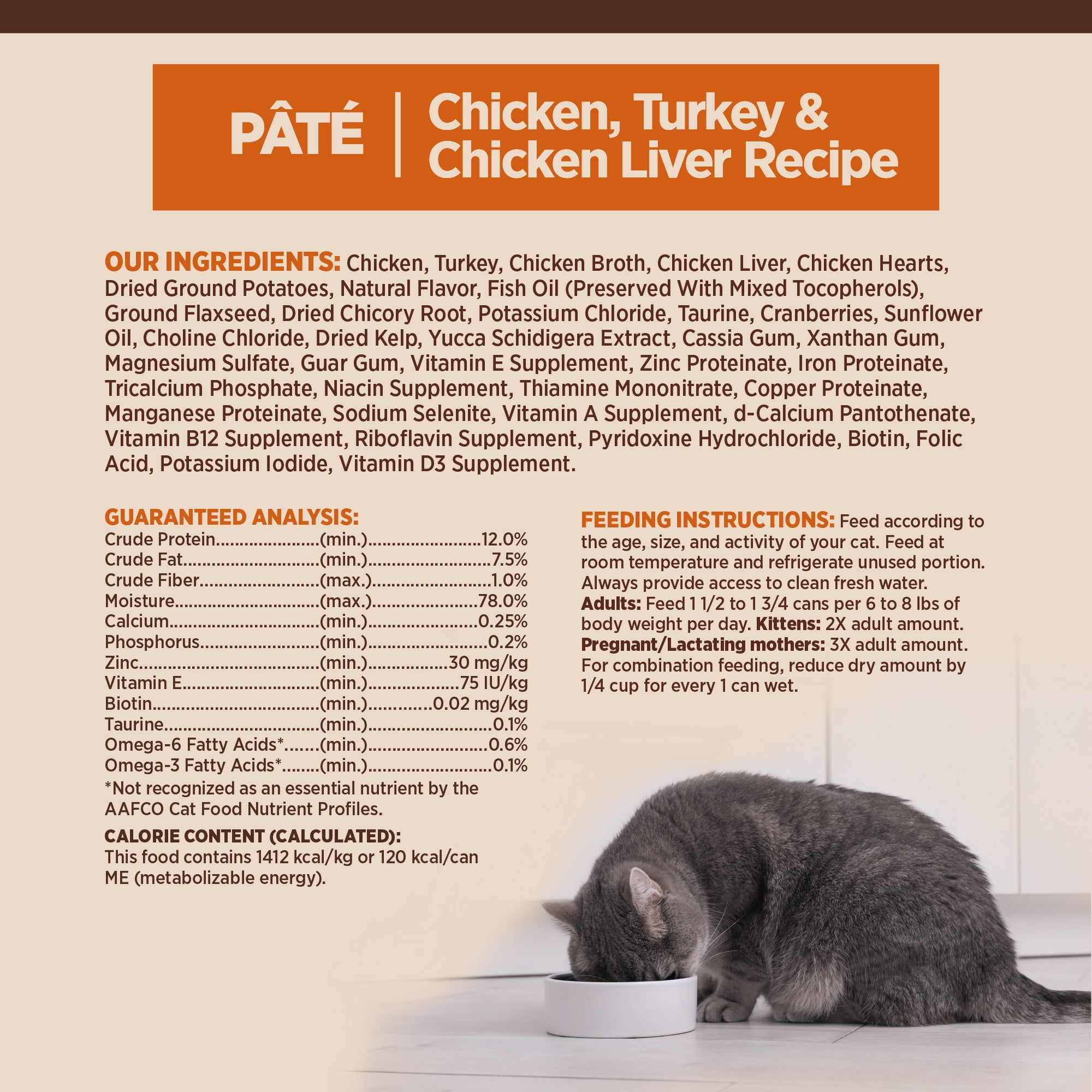Wellness CORE Pate Adult Canned Wet Cat Food, Natural, Protein Rich, Grain Free, Chicken and Turkey Recipe, 3 oz, Pack of 12 Cans