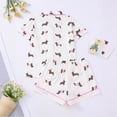 thumbnail image 4 of CUZIBR Toddler Boys Girls Pajamas Short Sleeve Button Down Shirt And Shorts 2 PC Sleepwear Cartoon Dog Graphic Lapel Smooth Loungewear Cute Party Daily Homewear,White,3-4 Years, 4 of 4