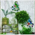 thumbnail image 3 of J-Fly Metal Peacock Wall Decor  Colorful Tropical Outdoor Wall Decor Peacock Indoor Metal Wall Art Metal Bird Wall Decor Outdoor Decor Patio Wall Fence Garden Home Kitchen Decor 11 inch for  Set of 2, 3 of 8