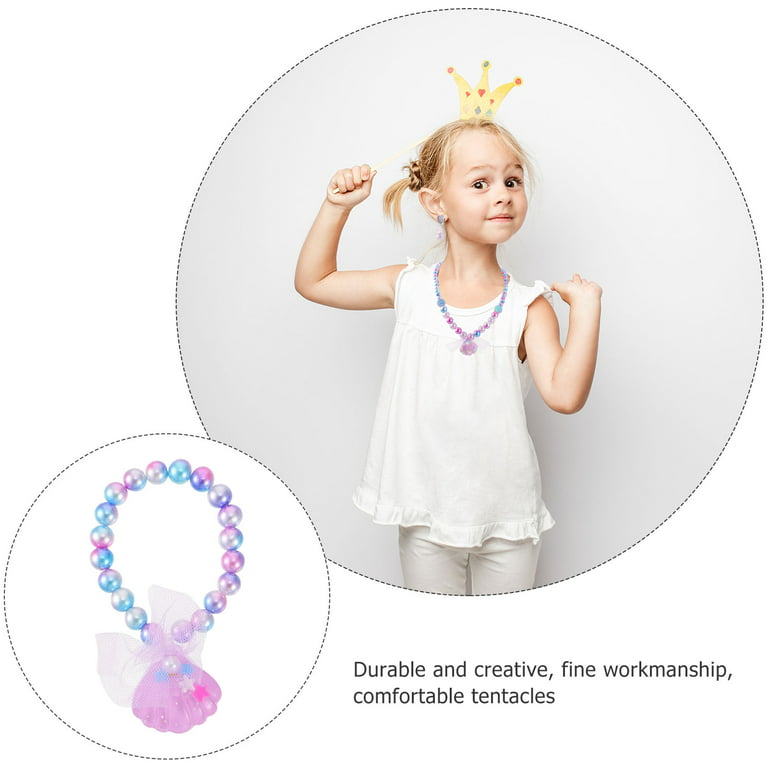 PINXOR 6 Sets Kids Dress Up Jewelry Necklaces Earrings Rings Bracelets Little Girls Jewelry, Girl's, Size: One Size