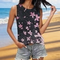 thumbnail image 2 of YUGYXL Floral Graphic Tank Tops for Women Casual Crew Neck Sleeveless Tunic T Shirts Loose Tropical Summer Vacation Tees A PinkXL, 2 of 6