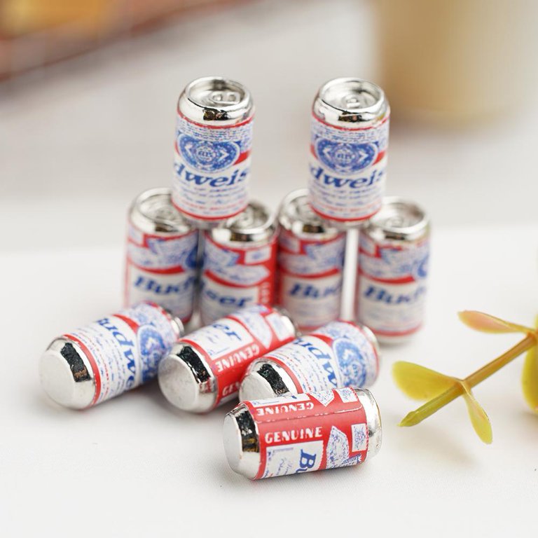 10Pcs 1:12 Scale Dollhouse Beer Cans Dollhouse Mini Beer Bottle Dollhouse  Furniture Beer Cans Toys Mini Beer Cans Kid Toys H7D5 