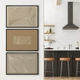 thumbnail image 4 of IDEA4WALL Framed Canvas Print Wall Art Set of 3 Abstract Beige Line Wave Vintage Illustration Wall Decor Retro Contour Map Design Prints Fine Art Chic Minimal Artwork - 24"x36"x3 Black, 4 of 5