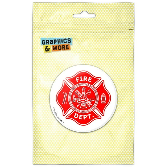 Firefighter Firemen Maltese Cross Red Pinback Button Pin Badge