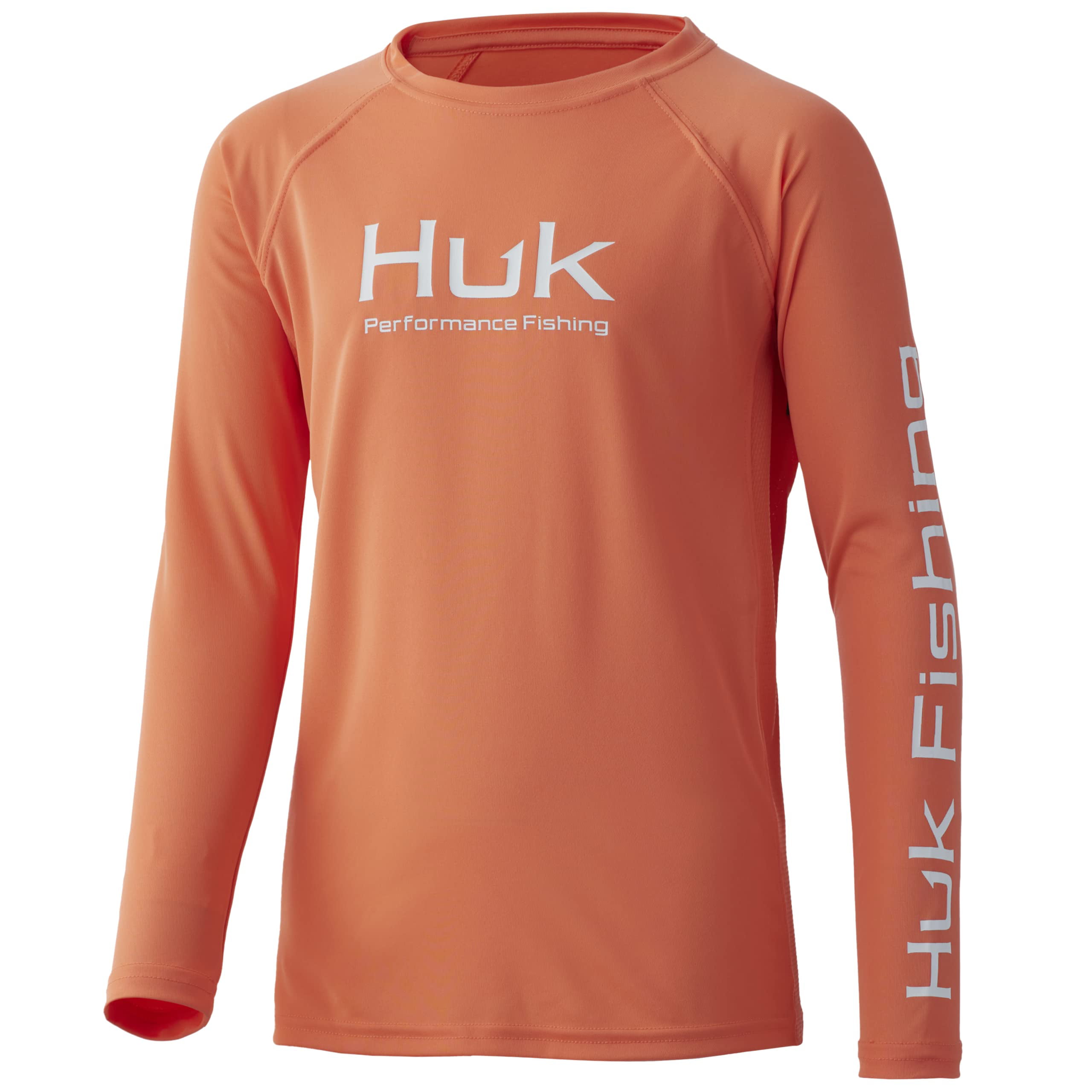 HUK Kids' Standard Pursuit Long Sleeve Sun Protecting Fishing Shirt (Fresh  Salmon, X-Small) 