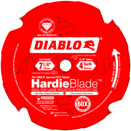 Diablo D0704Dh 7-1/4-Inch Hardieblade Pcd Tipped Diablo Circular
