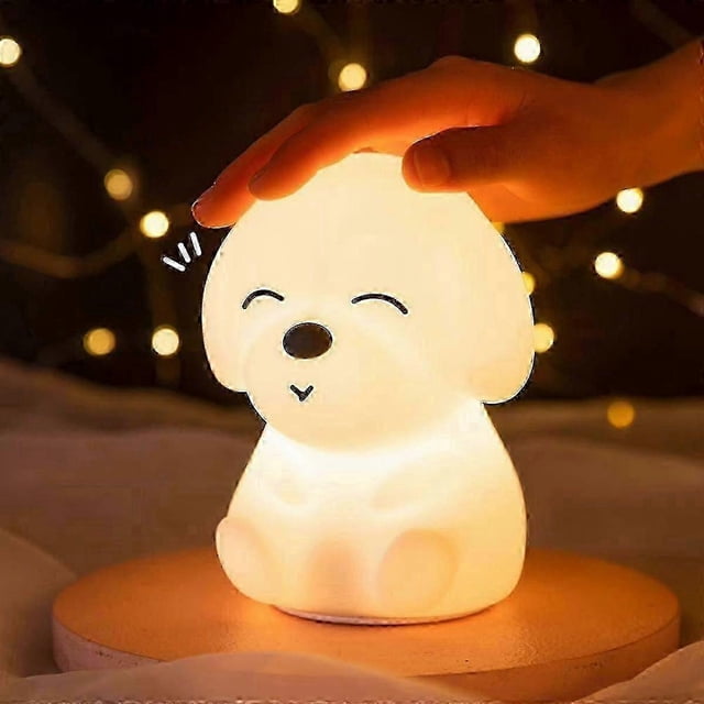 Children's Night Light, Soft Silicone Puppy Night Light Baby Parenting Night Light Rechargeable, Color Changing Bedside Night Light