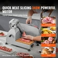 thumbnail image 2 of KFFKFF Electric Meat Cutter, 340W with 10" SUS420 Blade & Sharpening Stone, 0-0.6" Thickness Adjuster for Both Commercial & Home, Slices Meat & Cheese Efficiently, 2 of 9
