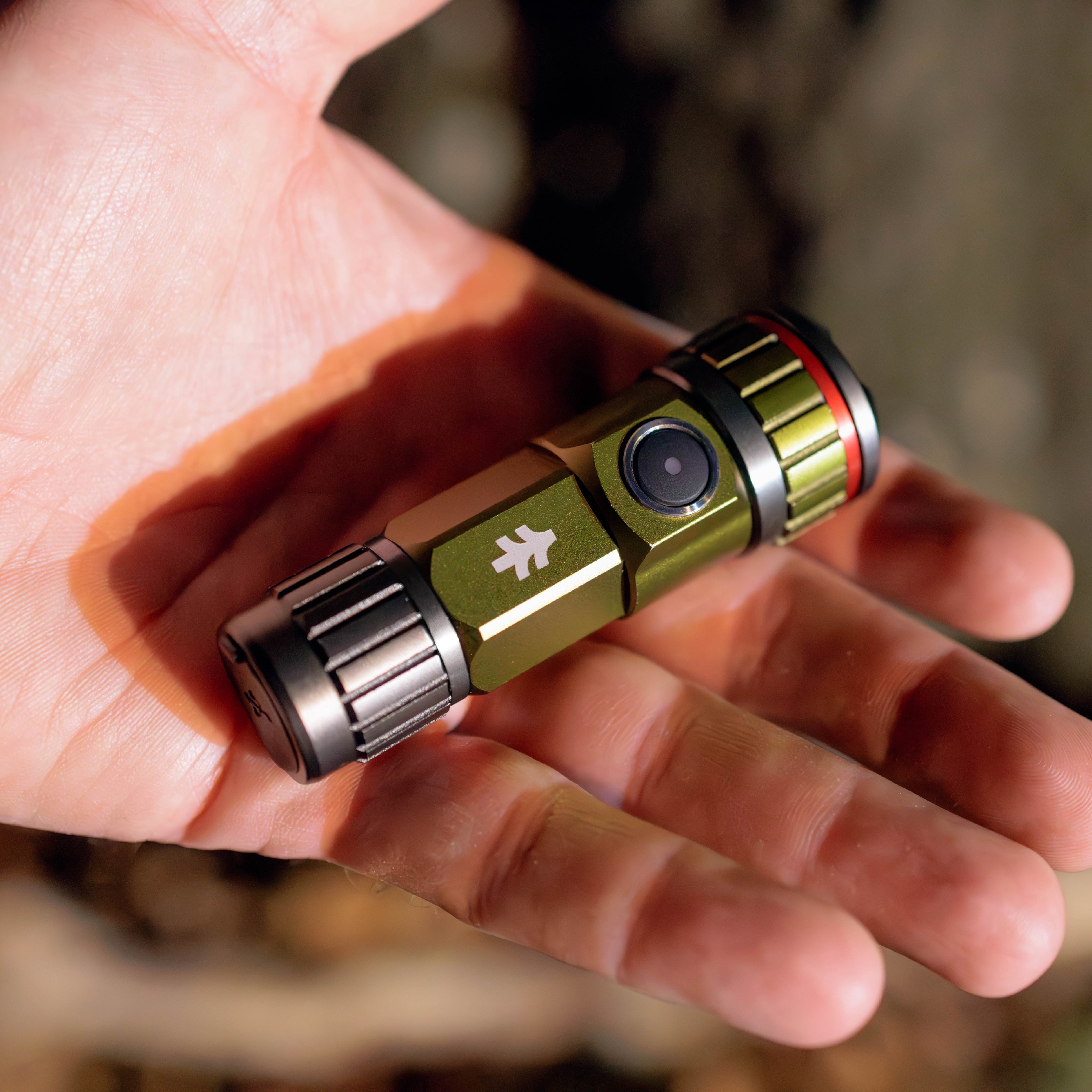 Swiss Tech Mini Turbo Flashlight, 1200 Lumen, LED, Rechargeable, IP67 Weatherproof, Green