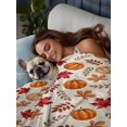 thumbnail image 3 of Full Flat Sheet Only Fall Harvest Pumpkin Retro Soft Microfiber Cooling Bedding Sheets Thanksgiving Maple Leaves Flat Bed Sheet for Hotel,Home Decor, 3 of 7