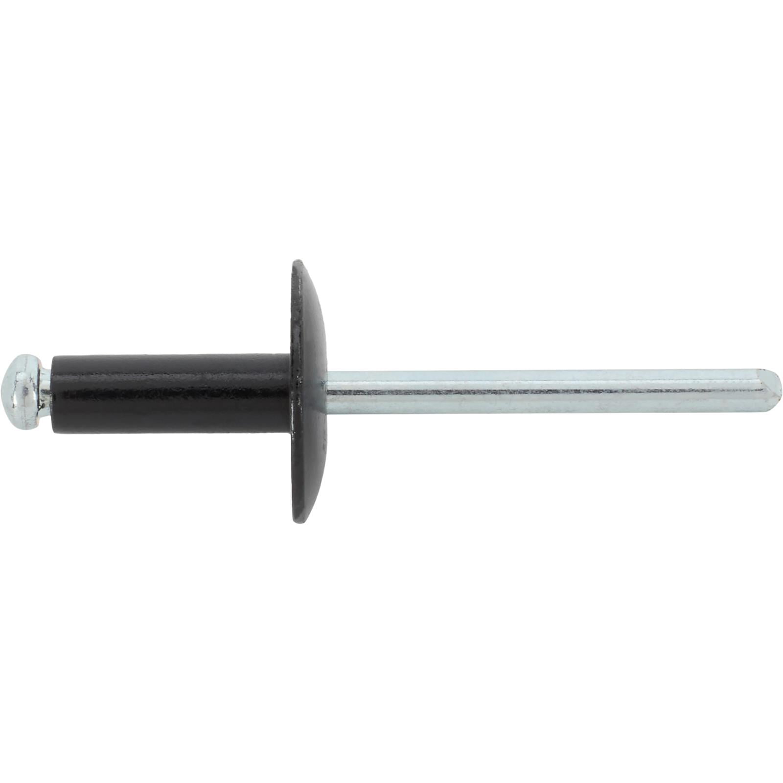 Tru Rivet 3/16 Large Head, Flat Blk, Alum., Box of 250