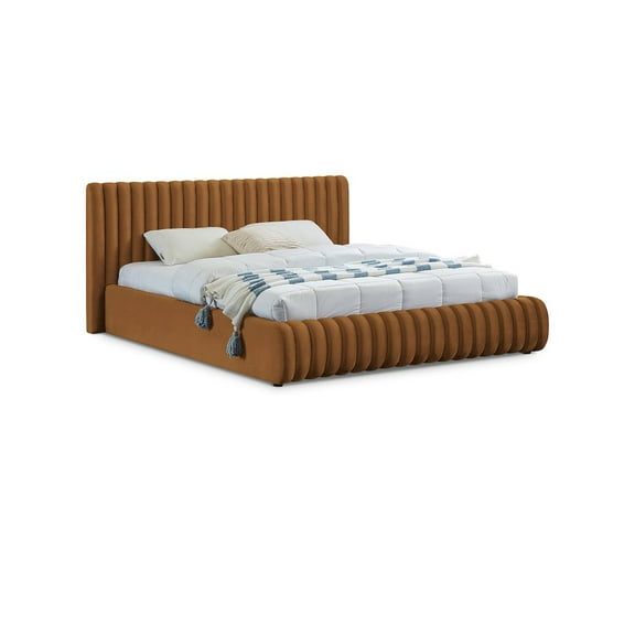 Meridian Furniture Nico Saddle Velvet King Bed