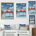 thumbnail image 4 of Designart "Flamingo Couple on the Beach I" Coastal Framed Wall Art - Coastal Pink Coastal Tropical Living Room Framed Canvas Art, 4 of 6
