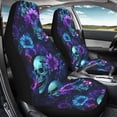 thumbnail image 4 of FOR U DESIGNS Galaxy Skull Flower Print 2 Pieces Car Front Seat Covers Washable High Back Car Seat Cover Elastic Auto Accessories Bucket Seat Cover Fit for SUV Truck Sedan, 4 of 7