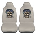 thumbnail image 2 of XMXT 2Pcs Car Seat Cover Decor Protector, Motorcycle Skeleton Print Front Seat Covers for Cars SUVs, Universal Fit, 2 of 9