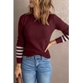 thumbnail image 5 of Ushdele Flirty Red Striped Knit Sweater - Elevate Your Winter Look!, 5 of 8