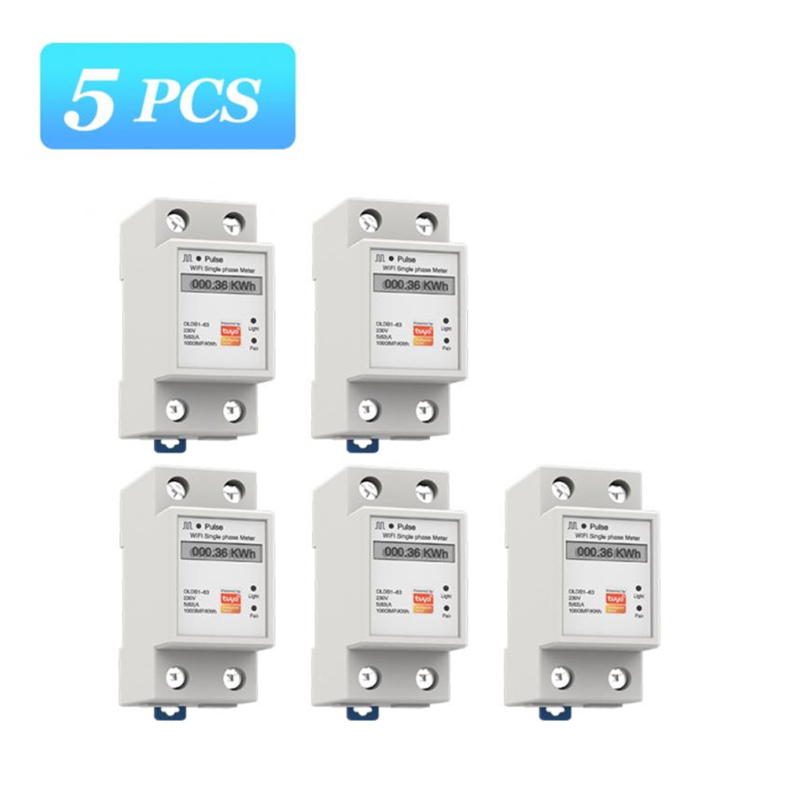 Tuya Single Phase 63A Din Rail WIFI Smart Energy Meter Timer Power ...