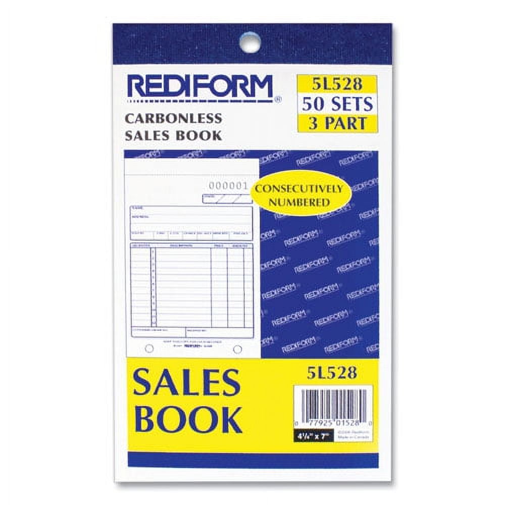 Sales Book, Three-Part Carbonless, 4.25 X 6.38, 1/page, 50 Forms | Bundle of 2 Each