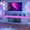 White, variant on ANPOO 71 Inch Gloss Fireplace Media Console, 36" Electric LED Flame TV Cabinet Fits Up To 80 Inch Television
