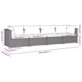 thumbnail image 4 of vidaXL 4 Piece Garden Lounge Set with Cushions Poly Rattan Grey, 4 of 4
