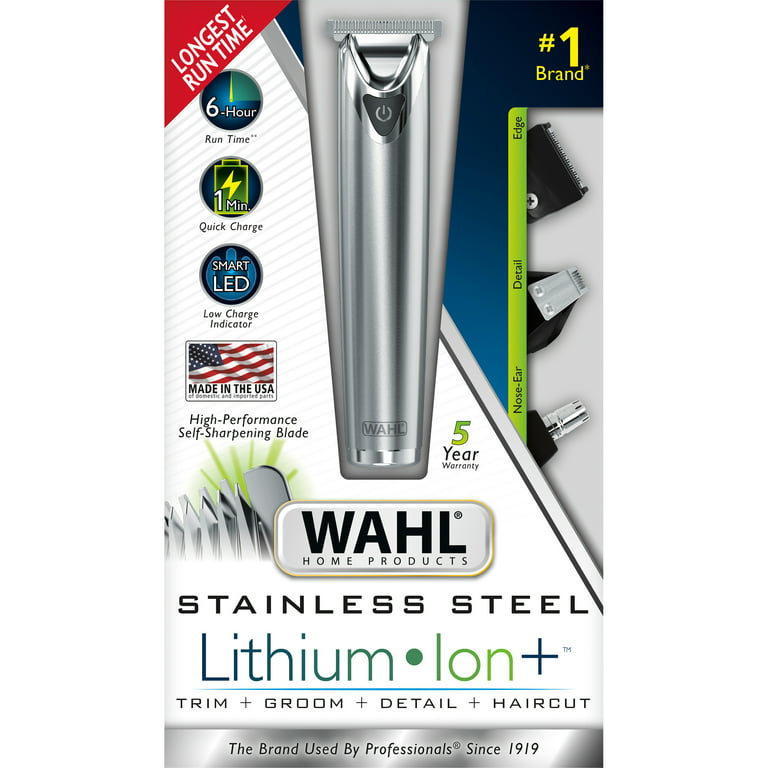 WAHL 9818-5001 Stainless Steel Lithium Ion Men's Multi Purpose Facial Trimmer and Total Body Groomer Walmart.com