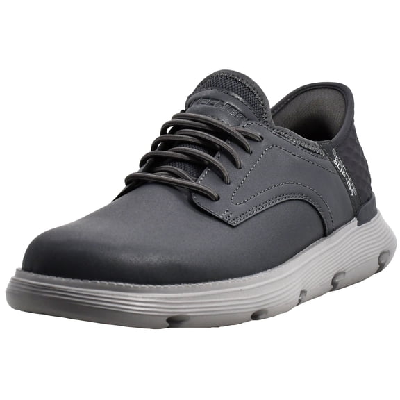 Skechers Garza Gervin Mens Slip on Hands Free Shoes Leather Upper Air Cooled Memory Foam Support