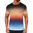 thumbnail image 2 of Mifsaly Womens Mens Tshirts Cotton Gradient Short Sleeve Shirts Slim Fit Muscle Shirt Gym Workout Everyday Work Blouses Breathable Unisex Summer Tops XXL, 2 of 9