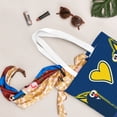 thumbnail image 5 of YFYANG Reusable Cotton Canvas Tote Shopping Bag, Midnight Blue Graffiti Washable Portable Grocery Bag for Daily Travel, 5 of 8