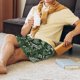 thumbnail image 5 of Balery Green Snakeskin Pantalones cortos de pijama de punto de algodón para hombre con cinturilla y bolsillos-Medium, 5 of 6