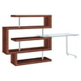 thumbnail image 3 of ACME Buck II Writing Desk with Shelf in Clear and Walnut High Gloss, 3 of 9