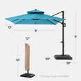 thumbnail image 2 of Best Choice Products 9x12ft 2-Tier Square Outdoor Solar LED Cantilever Umbrella w/ 360-Rotating Base   Sky Blue, 2 of 8