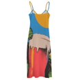 thumbnail image 6 of Color Wave Point Geometry Women's Summer Dresses 2025 Beach Casual Sleeveless Floral Print Tank Loose Sundress, 6 of 8