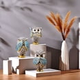 thumbnail image 4 of Owl figurine and sculptures for shelf decor accents,3 wise Owl statue for living room bedroom decoration,Retro animal decor,boho gift for women bird lover, 4 of 6