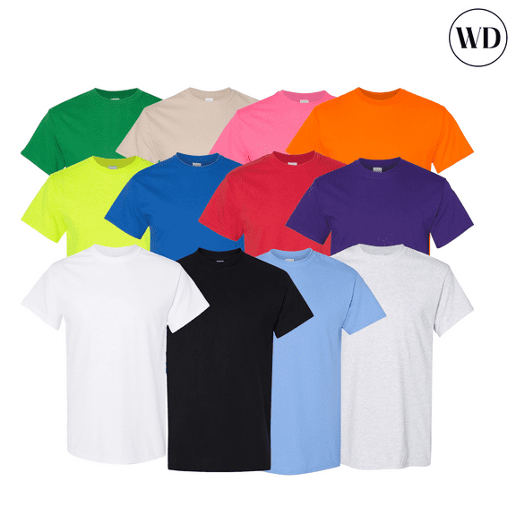 Gildan Short Sleeve T-Shirt for Men, 100% Cotton Crew Neck Classic Fit Tee, (Assorted Color, 12 Pack, S)