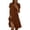Brown, variant on Women's Collar Half Button Print Shirt Midi Dress, Short Sleeve Contrast Plaid Stripe Mix Loose A-line Dresses for Women Vacation, Women's Green, Sizes S-2XL