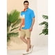 thumbnail image 4 of INSPIRE CHIC Camisas de patchwork con bolsillo en el pecho y manga corta con botones y estampado hawaiano para hombre Azul L, 4 of 6