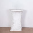 thumbnail image 2 of Efavormart White Crushed Velvet Stretch Fitted Round Highboy Cocktail Table Cover, 2 of 5